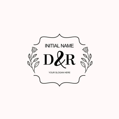 Minimalist Çiçek Baş Logosu, DR Marka Şablonu