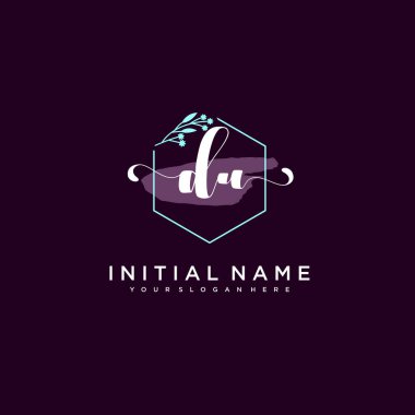 Minimalist Çiçek Baş Logosu, DU Marka Şablonu