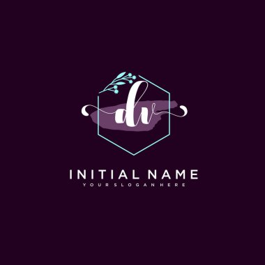 Minimalist Çiçek Baş Logosu, DV Marka Şablonu