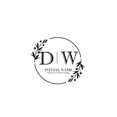 Kişisel ya da Marka İçin DW Minimal Çiçek Logosu Koleksiyonu
