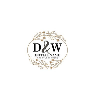 Minimalist Çiçek Baş Logosu, DW Marka Şablonu