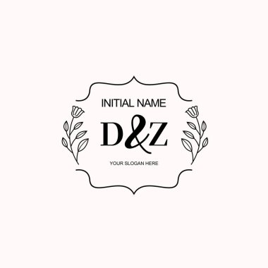 Minimalist Çiçek Baş Logosu, DZ Marka Şablonu