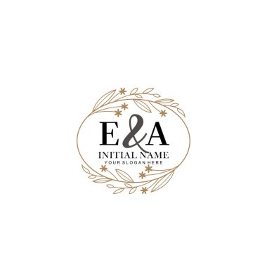 Minimalist Çiçek Baş Logosu, EA Marka Şablonu