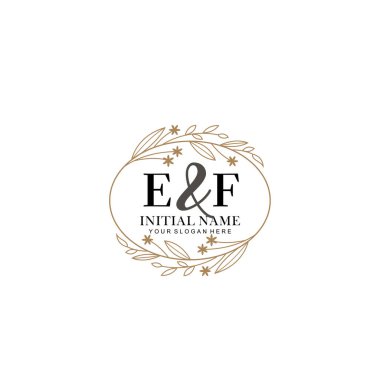 Minimalist Çiçek Baş Logosu, EF Marka Şablonu
