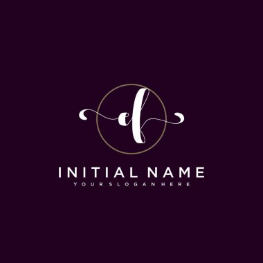 Minimalist Çiçek Baş Logosu, EF Marka Şablonu