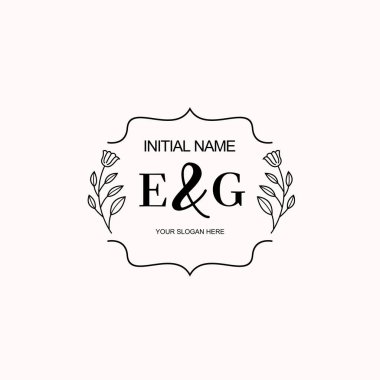 Minimalist Çiçek Baş Logosu, EG Marka Şablonu