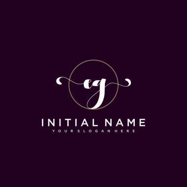 Minimalist Çiçek Baş Logosu, EG Marka Şablonu