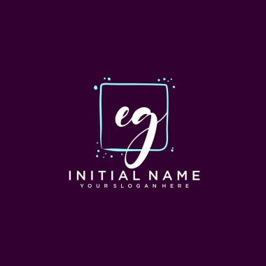 EG Monogramlı Modern Çiçek Baş Logosu