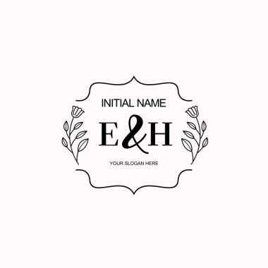 Minimalist Çiçek Baş Logosu, EH Damgalama Şablonu