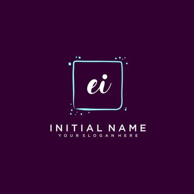 El Monogramlı Modern Çiçek Baş Logosu