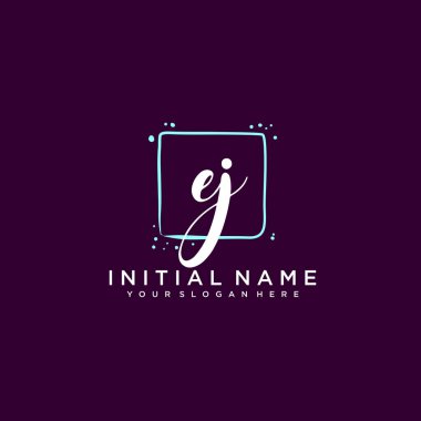 EJ Monogramlı Modern Çiçek Baş Logosu