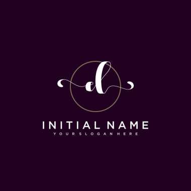 Minimalist Çiçek Baş Logosu, EL Marka Şablonu