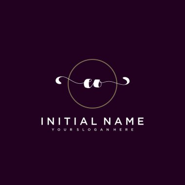 Minimalist Çiçek Baş Logosu, EO Marka Şablonu