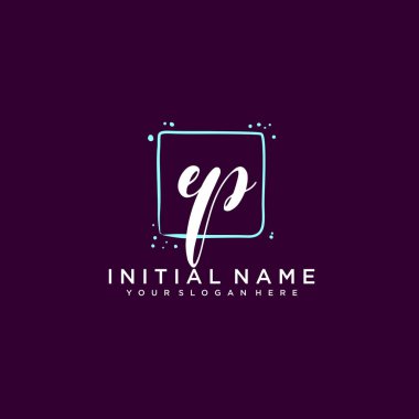 EP Monogramlı Modern Çiçek Baş Logosu