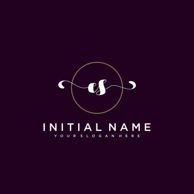 Minimalist Çiçek Baş Logosu, ES Marka Şablonu