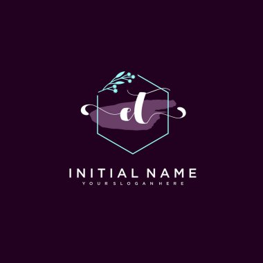 Minimalist Çiçek Baş Logosu, ET Damgalama Şablonu