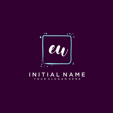 AB Monogramlı Modern Çiçek Baş Logosu