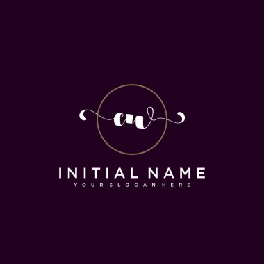 Minimalist Çiçek Baş Logosu, EW Marka Şablonu