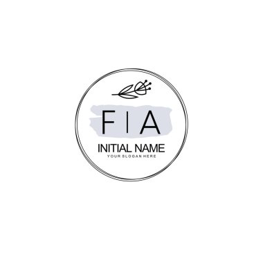 Kişisel ya da Marka İçin FA Minimal Çiçek Monogramı Logosu Koleksiyonu