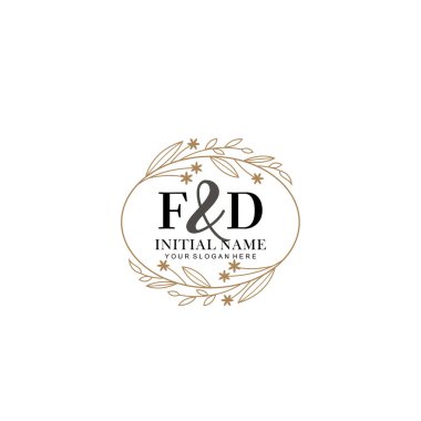 Minimalist Çiçek Baş Logosu, FD Marka Şablonu