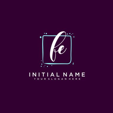 FE Monogramlı Modern Çiçek Baş Logosu