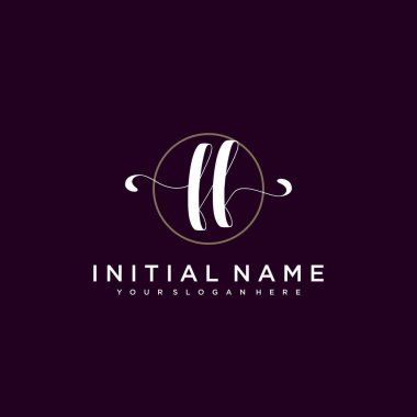 Minimalist Çiçek Baş Logosu, FF Marka Şablonu