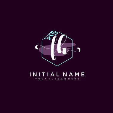 Minimalist Çiçek Baş Logosu, FH Marka Şablonu