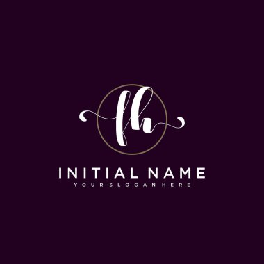 Minimalist Çiçek Baş Logosu, FH Marka Şablonu