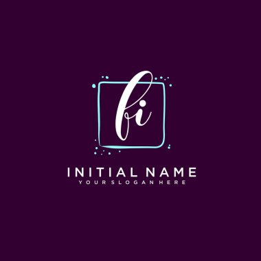 FI Monogramlı Modern Çiçek Baş Logosu