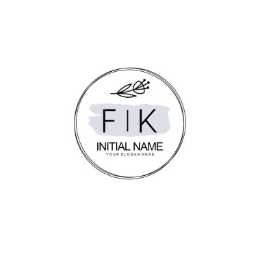 Kişisel ya da Marka İçin FK Minimal Çiçek Logosu Koleksiyonu