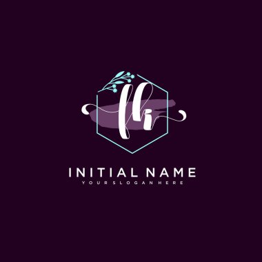 Minimalist Çiçek Baş Logosu, FK Marka Şablonu