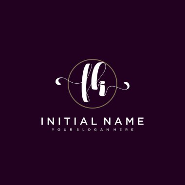 Minimalist Çiçek Baş Logosu, FK Marka Şablonu