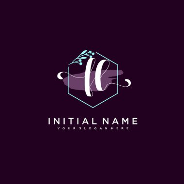 Minimalist Çiçek Baş Logosu, FL Marka Şablonu