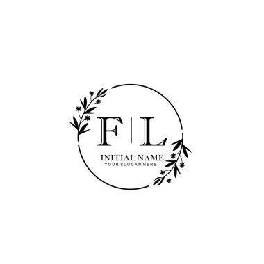 Kişisel ya da Marka İçin FL Minimal Çiçek Monogram Logosu Koleksiyonu