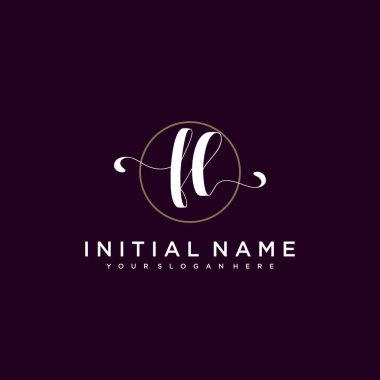 Minimalist Çiçek Baş Logosu, FL Marka Şablonu