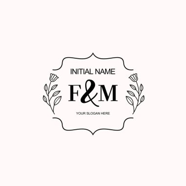 Minimalist Çiçek Baş Logosu, FM Marka Şablonu