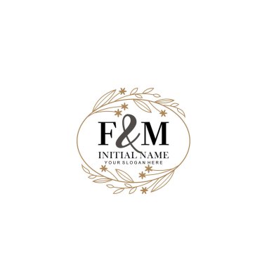 Minimalist Çiçek Baş Logosu, FM Marka Şablonu