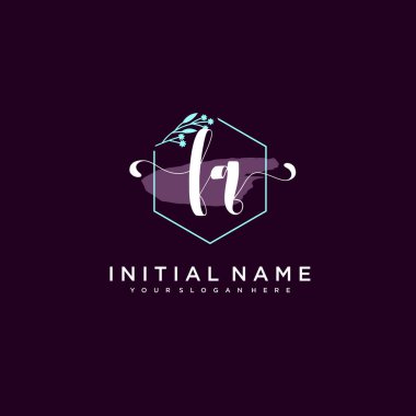 Minimalist Çiçek Baş Logosu, FQ Marka Şablonu