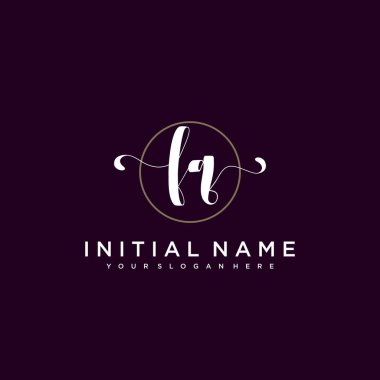 Minimalist Çiçek Baş Logosu, FQ Marka Şablonu