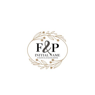 Minimalist Çiçek Baş Logosu, FP Marka Şablonu