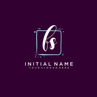 FS Monogramlı Modern Çiçek Baş Logosu