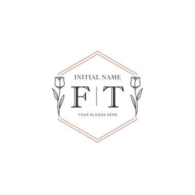 Kişisel ya da Marka İçin FT Minimal Çiçek Logosu Koleksiyonu