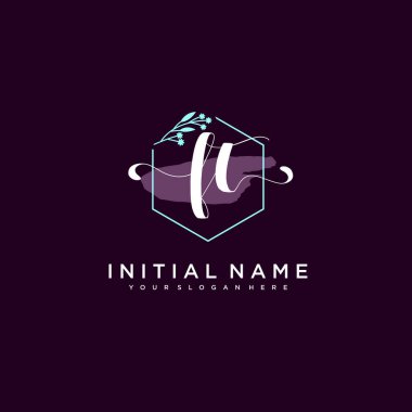 Minimalist Çiçek Baş Logosu, FT Marka Şablonu