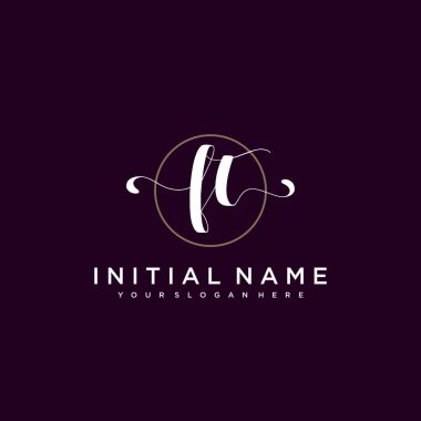 Minimalist Çiçek Baş Logosu, FT Marka Şablonu