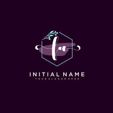 Minimalist Çiçek Baş Logosu, FU Marka Şablonu