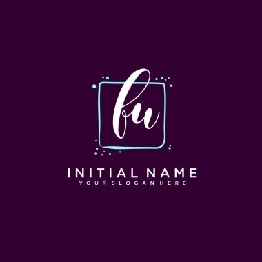 FU Monogramlı Modern Çiçek Baş Logosu
