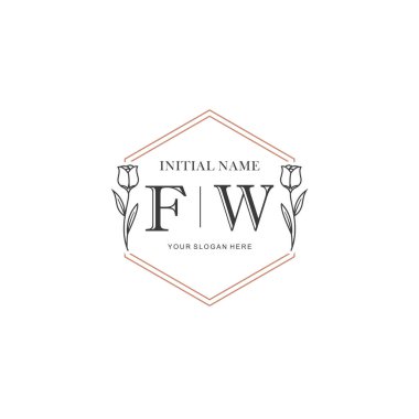 Kişisel ya da Marka İçin FW Minimal Çiçek Logosu Koleksiyonu