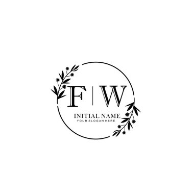 Kişisel ya da Marka İçin FW Minimal Çiçek Logosu Koleksiyonu