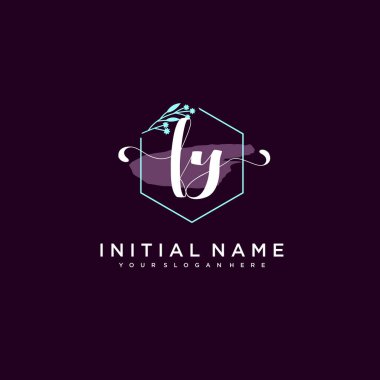 Minimalist Çiçek Baş Logosu, FY Marka Şablonu