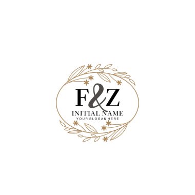 Minimalist Çiçek Baş Logosu, FZ Marka Şablonu
